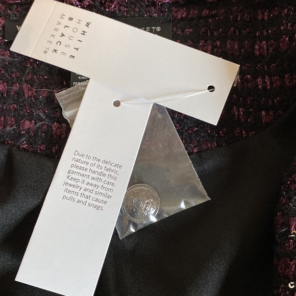 Brand NWT White Black Market cropped tweed jacket with tiny little sequins. - Picture 10 of 12